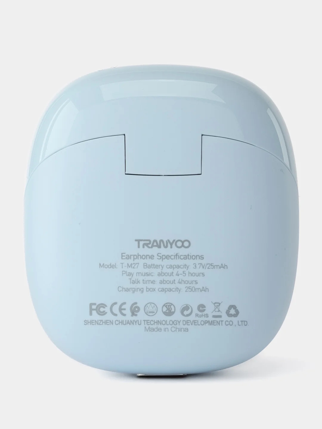 Голубой беспроводные наушники TRANYOO Wireless Stereo Earphone TWS, T-M27 "вкладыши"