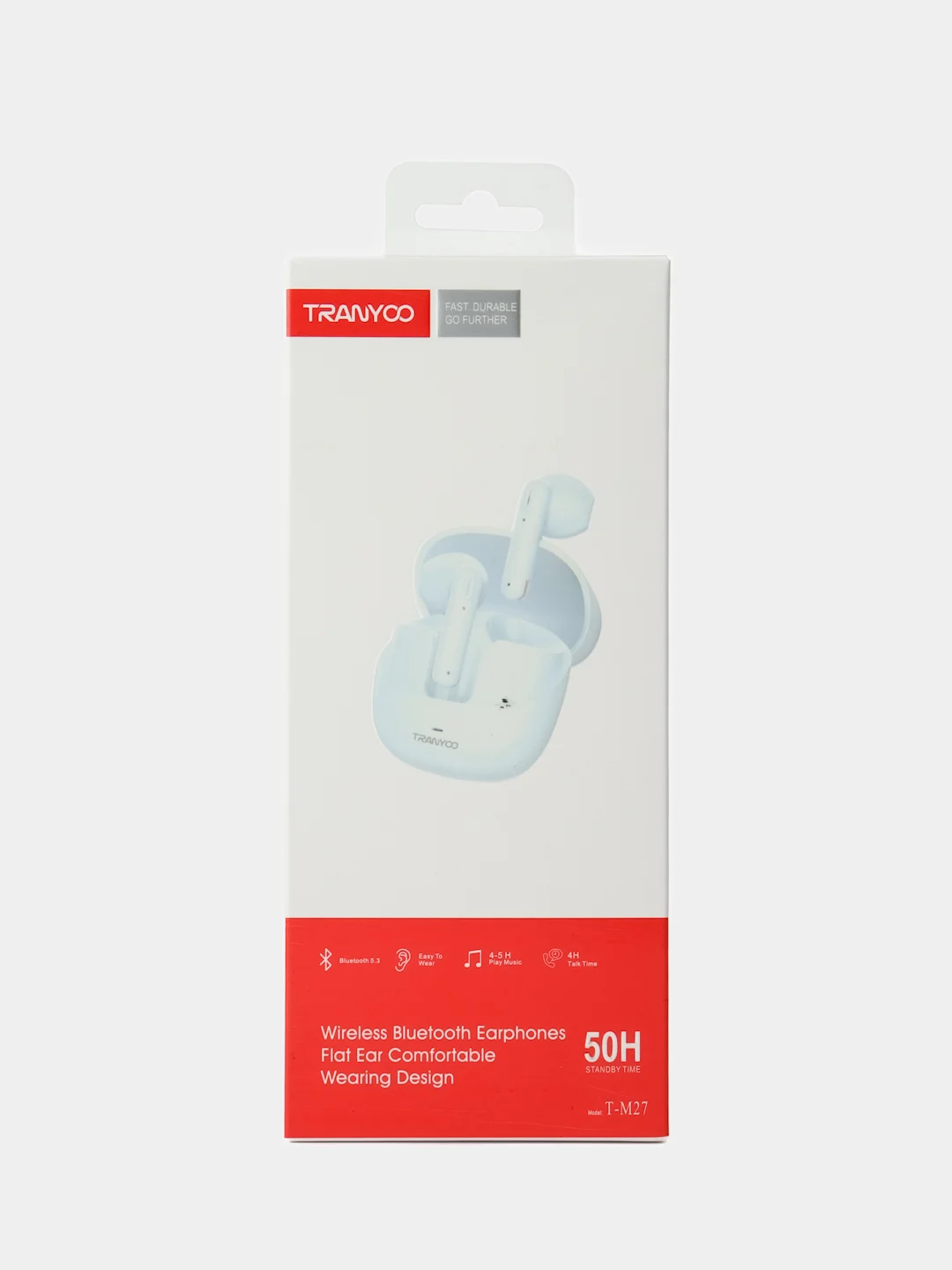 Голубой беспроводные наушники TRANYOO Wireless Stereo Earphone TWS, T-M27 "вкладыши"