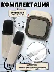 Розовый беспроводная колонка караоке с двумя микрофонами и rgb подсветкой
