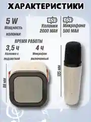 Розовый беспроводная колонка караоке с двумя микрофонами и rgb подсветкой