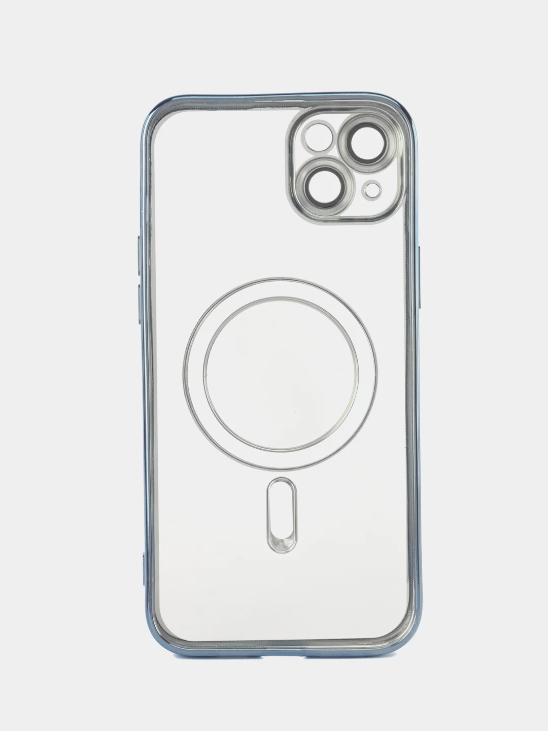 Противоударный чехол накладка для iPhone 14 Plus синий с magsafe