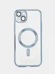 Противоударный чехол накладка для iPhone 14 Plus синий с magsafe