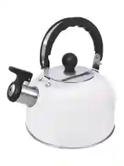 Серый металлик чайник со свистком HOME ELEMENT HE-WK1604B, белый матовый