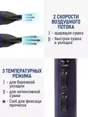 Темно-синий профессиональный фен STINGRAY ST-HD810A PRO (длина шнура электропитания 2.8 м)темный топаз