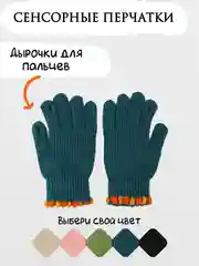 Морской женские вязаные перчатки, с начесом, с дыркой для сенсора, 5 цветов