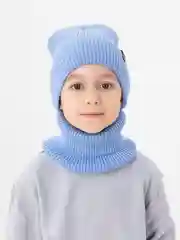 Голубой зимний комплект для мальчика 5- 12 лет . Зимняя шапка для мальчика