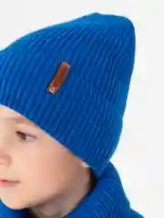 Лазурный зимний комплект для мальчика 5- 12 лет . Зимняя шапка для мальчика