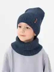 Морской зимний комплект для мальчика 5- 12 лет . Зимняя шапка для мальчика