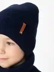 Синий меланж зимний комплект для мальчика 5- 12 лет . Зимняя шапка для мальчика