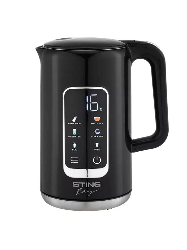 Чайник электрический STINGRAY ST-KT3015A ручной выбор температуры, автоподогрев, черный