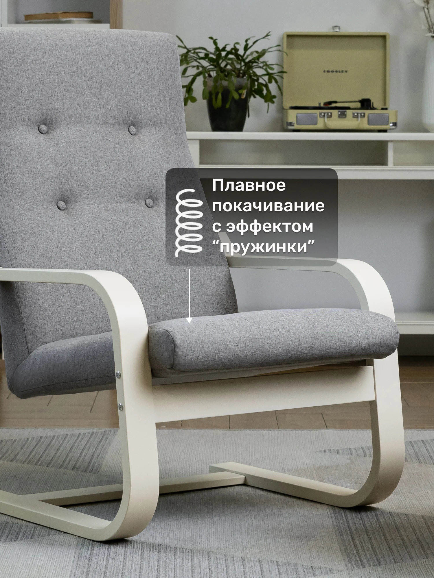 Серый мягкое кресло для отдыха в гостиную Альс