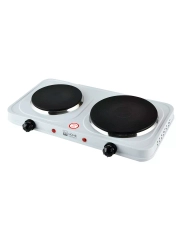 Плитка электрическая настольная HOME ELEMENT HE-HP721A, 2 конфорки - чугун, d15/18, белый