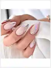 Накладные ногти с дизайном форма Миндаль
