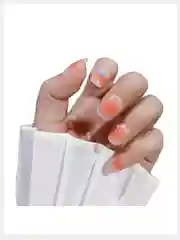 Накладные ногти короткие с дизайном форма Квадрат