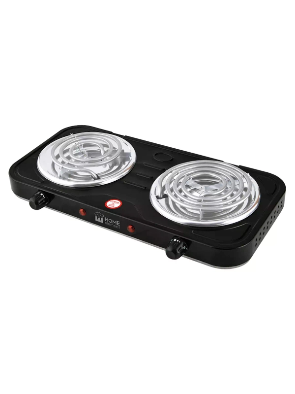 Плитка электрическая настольная HOME ELEMENT HE-HP721B, 2 конфорки, d14, черный