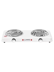 Электрическая плитка LUMME LU-HP3705A 2400W, 2 конфорки - спираль, диаметр - 13 см, белый