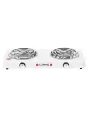 Белый электрическая плитка LUMME LU-HP3705A 2400W, 2 конфорки - спираль, диаметр - 13 см, белый