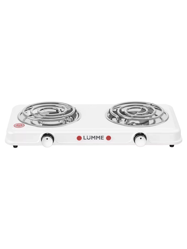 Электрическая плитка LUMME LU-HP3705A 2400W, 2 конфорки - спираль, диаметр - 13 см, белый