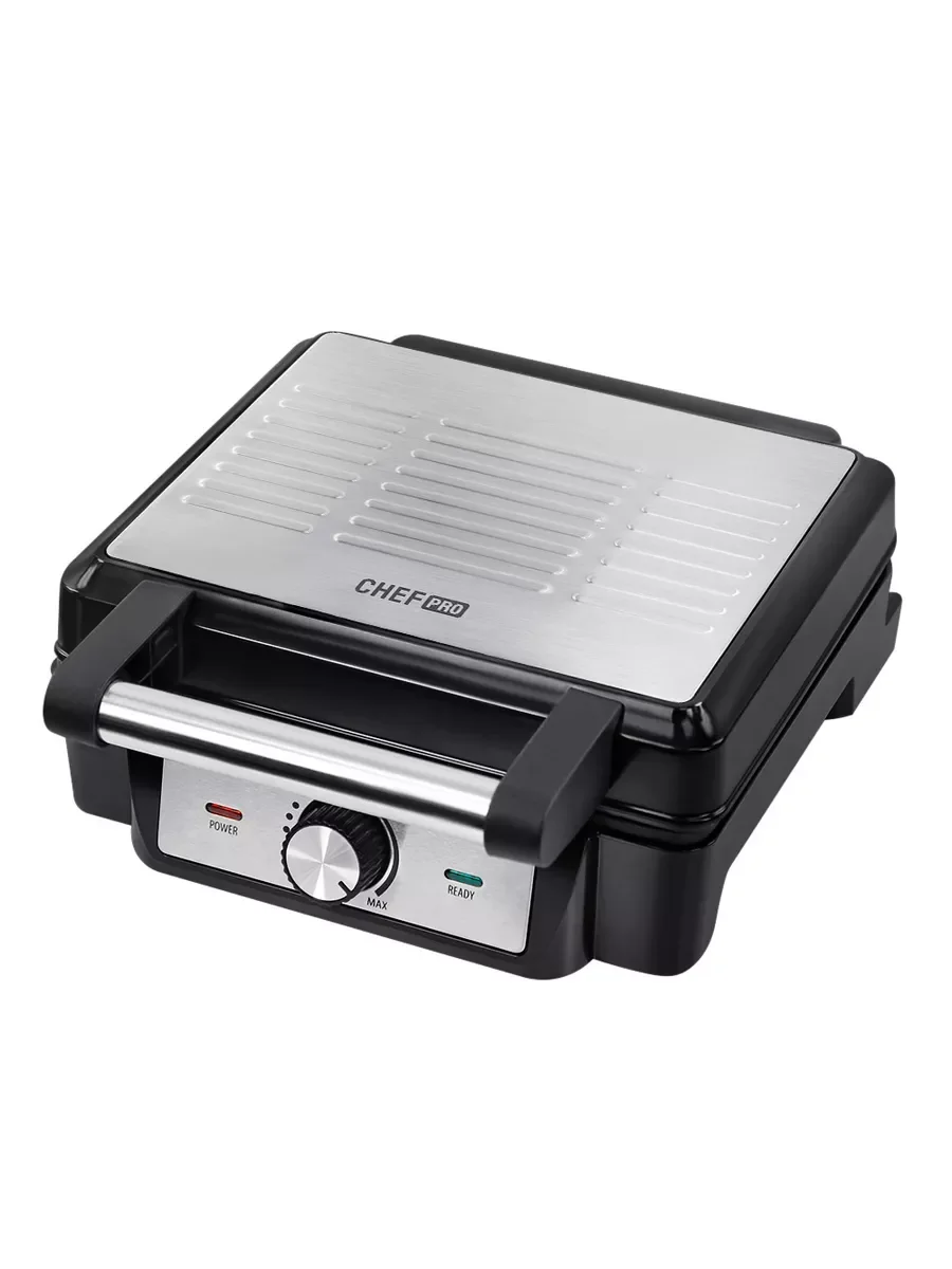 Серебряный вафельница CHEF PRO CF-SM1602A черный/сталь