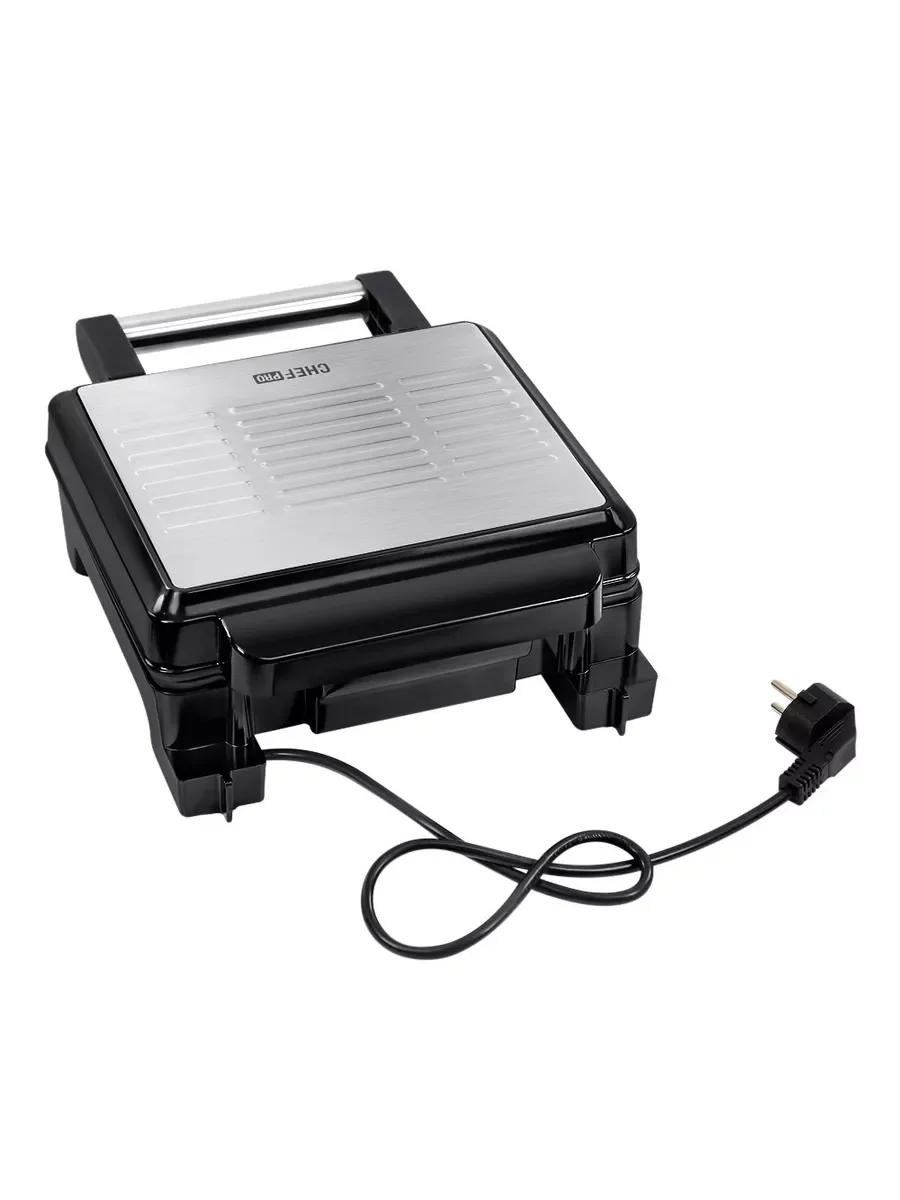 Серебряный вафельница CHEF PRO CF-SM1602A черный/сталь
