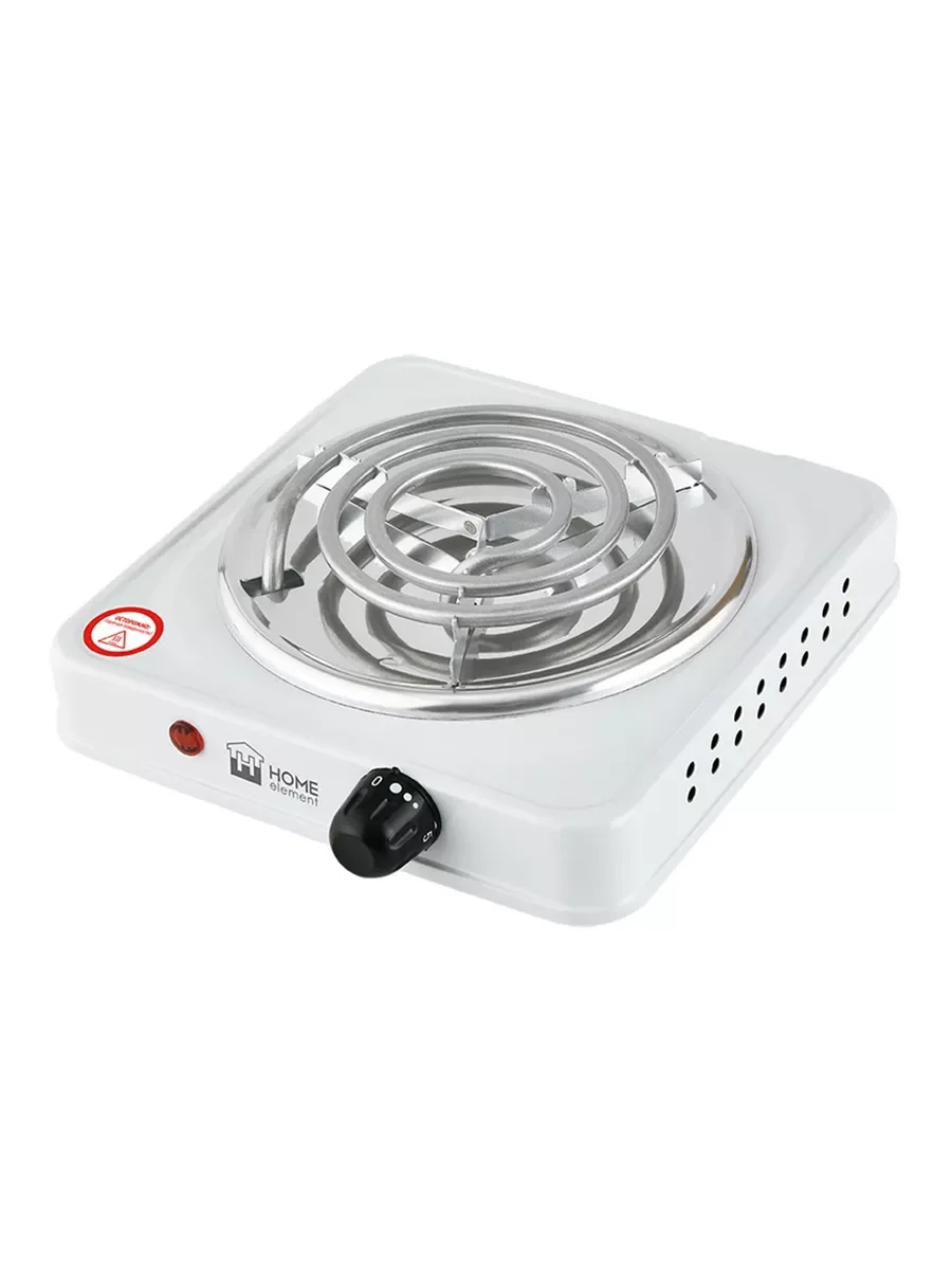 Белый электрическая плитка настольная HOME ELEMENT HE-HP718B , d14 см, белый