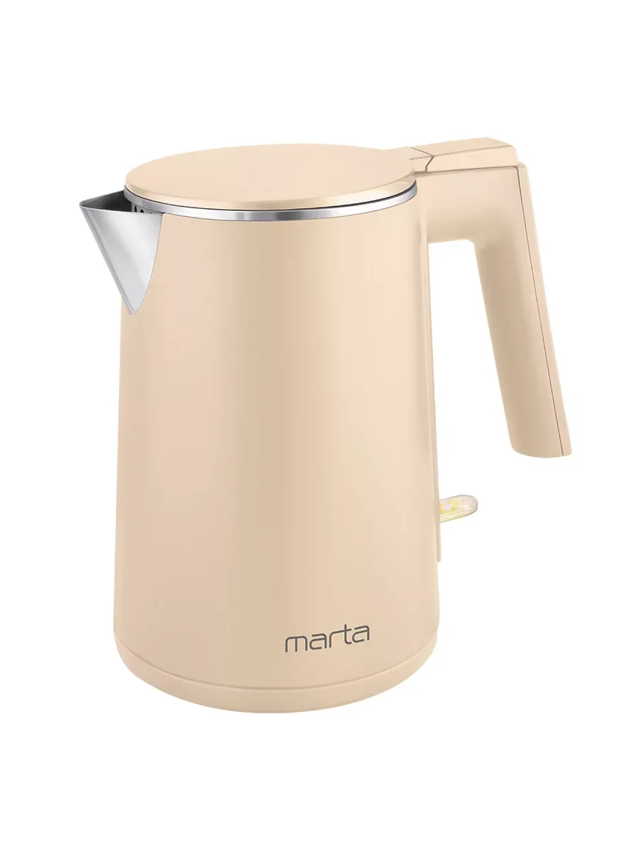 Бежевый чайник-термос металлический MARTA MT-4591 бежевый оникс