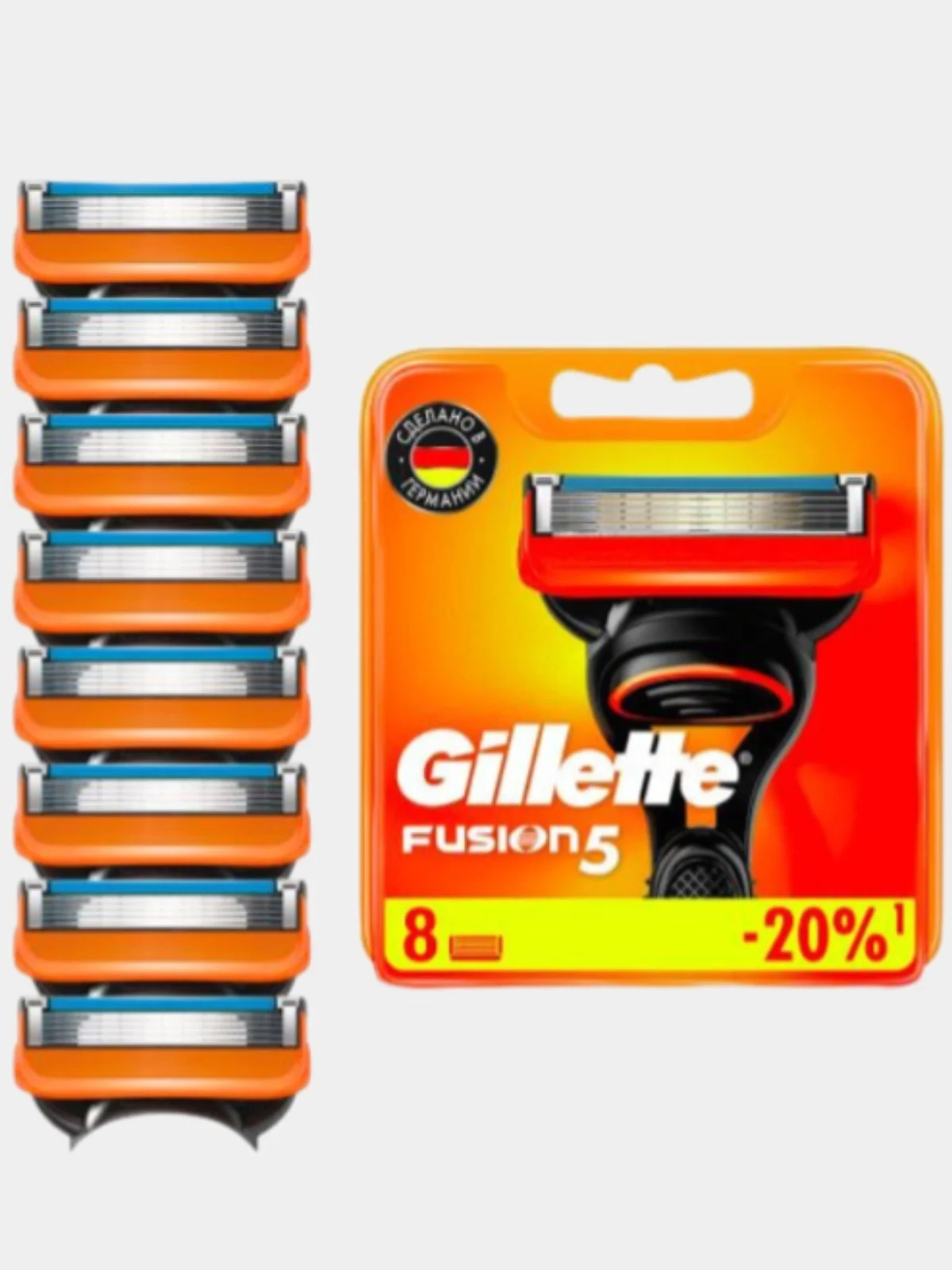 Сменные кассеты Gillette Fusion5, 8 штук
