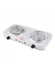 Серый металлик плитка электрическая настольная HOME ELEMENT HE-HP720B, 2 конфорки, d14, белый