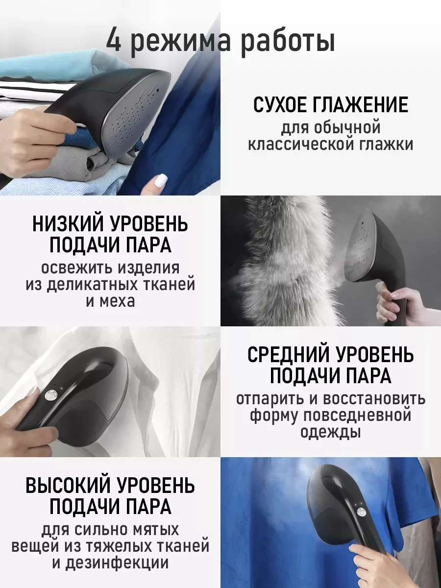 Черный отпариватель для одежды OBSIDIAN BS-ST200A 2в1 утюг и отпариватель 2700Вт черный