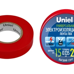 Изолента ПВХ, 15 мм x 20 м, Uniel