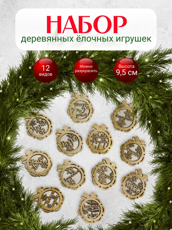 Ёлочные новогодние игрушки, набор игрушек на ёлку своими руками (творчество)
