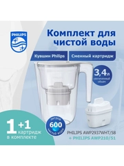Комплект кувшин для очистки воды Philips AWP2937WHT+картридж Philips AWP210