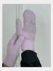 Лавандовый варежки женские с мехом внутри