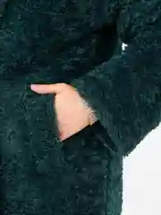 Тёмно-зелёный пальто женское, шуба Тедди