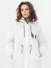 Белый куртка женская,пальто утепленное оверсайз