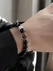 Мужской браслет из натуральных камней, ручная сборка, тигровый глаз