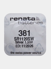 Батарейка Renata 381 (SR1120SW, V381), 1.55V, 50 mAh, Швейцария, 1 штука