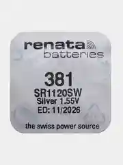 Батарейка Renata 381 (SR1120SW, V381), 1.55V, 50 mAh, Швейцария, 1 штука