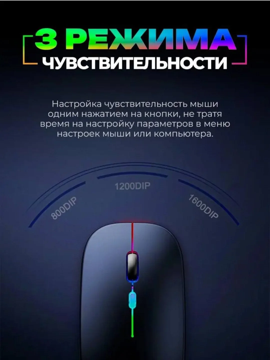 Черный мышка беспроводная, для ноутбука, с подсветкой