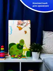 Бирюзовый детский коврик для ползания, складной, двухсторонний, игровой, Mamagoods, 120 х 180
