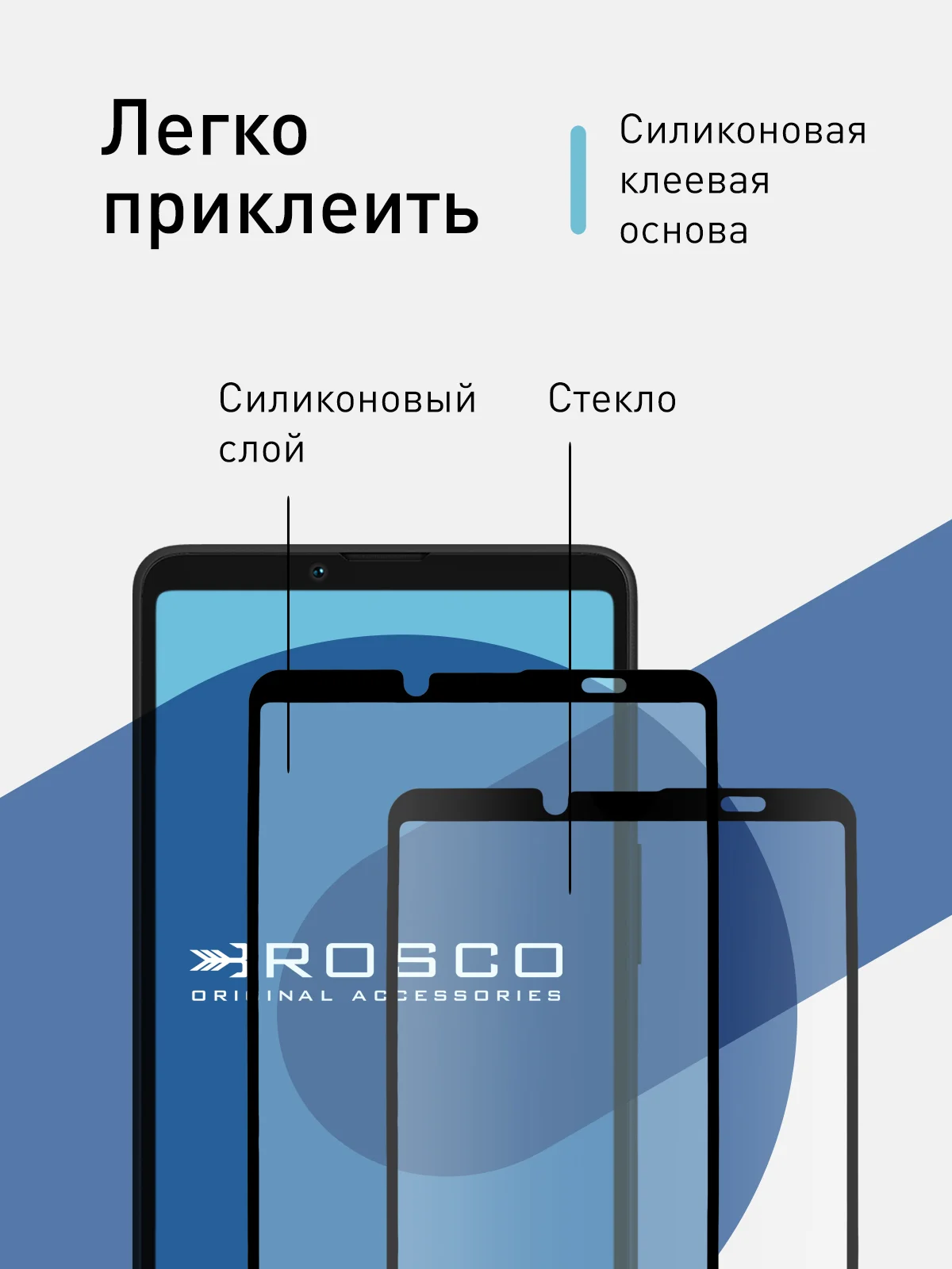 Прозрачный стекло 1-2 шт для Sony Xperia 10 V защитное ROSCO с олеофобным покрытием и черной рамкой