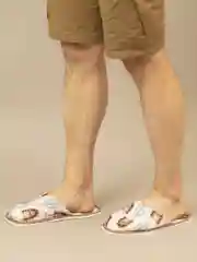 Хаки тапочки домашние мужские, ежики