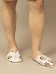 Хаки тапочки домашние мужские, ежики