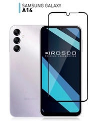 Стекло для Samsung Galaxy A14 защитное ROSCO прозрачное с олеофобным покрытием, рамкой