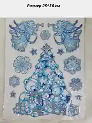 Ледяной наклейки на окно, новогодние, многоразовые, декор на новый год