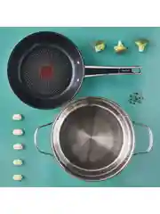 Серебряный набор посуды с крышкой Tefal Cook Eat B922S434 28/20/16 см