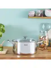 Серебряный кастрюля 2.2 л Tefal Cook Eat B9214374 с крышкой 18 см