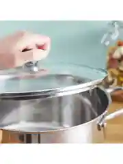 Серебряный кастрюля 2.2 л Tefal Cook Eat B9214374 с крышкой 18 см