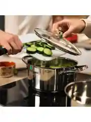 Серебряный кастрюля 3.1 л Tefal Cook Eat B9214474 с крышкой 20 см
