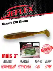 Виброхвост Reflex Irbis 3", 76 мм, 6 штук силиконовые приманки на щуку судака окуня